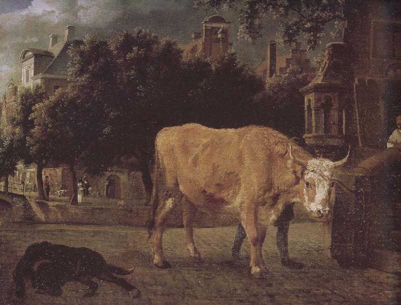Jan van der Heyden Square cattle France oil painting art